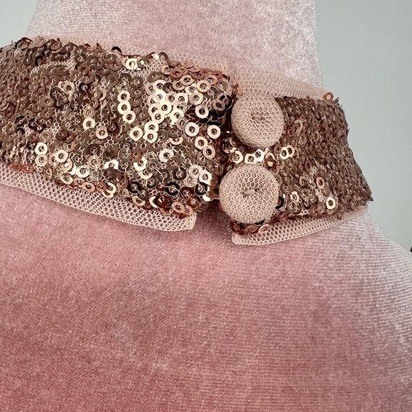 NWT Aqua Sequined Halter Evening Dress - Picture 11 of 14